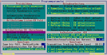IFW Programmparameter IFW Programmparameter